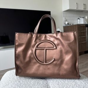 Telfar Large Bronze Chocolate Brown Handbag - LIKE NEW